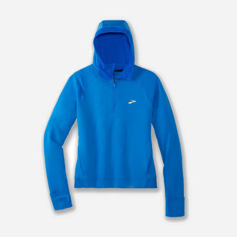 Brooks Notch Thermal Fleece Hardloophoodie voor Dames Blauw (TJZSP-9514)